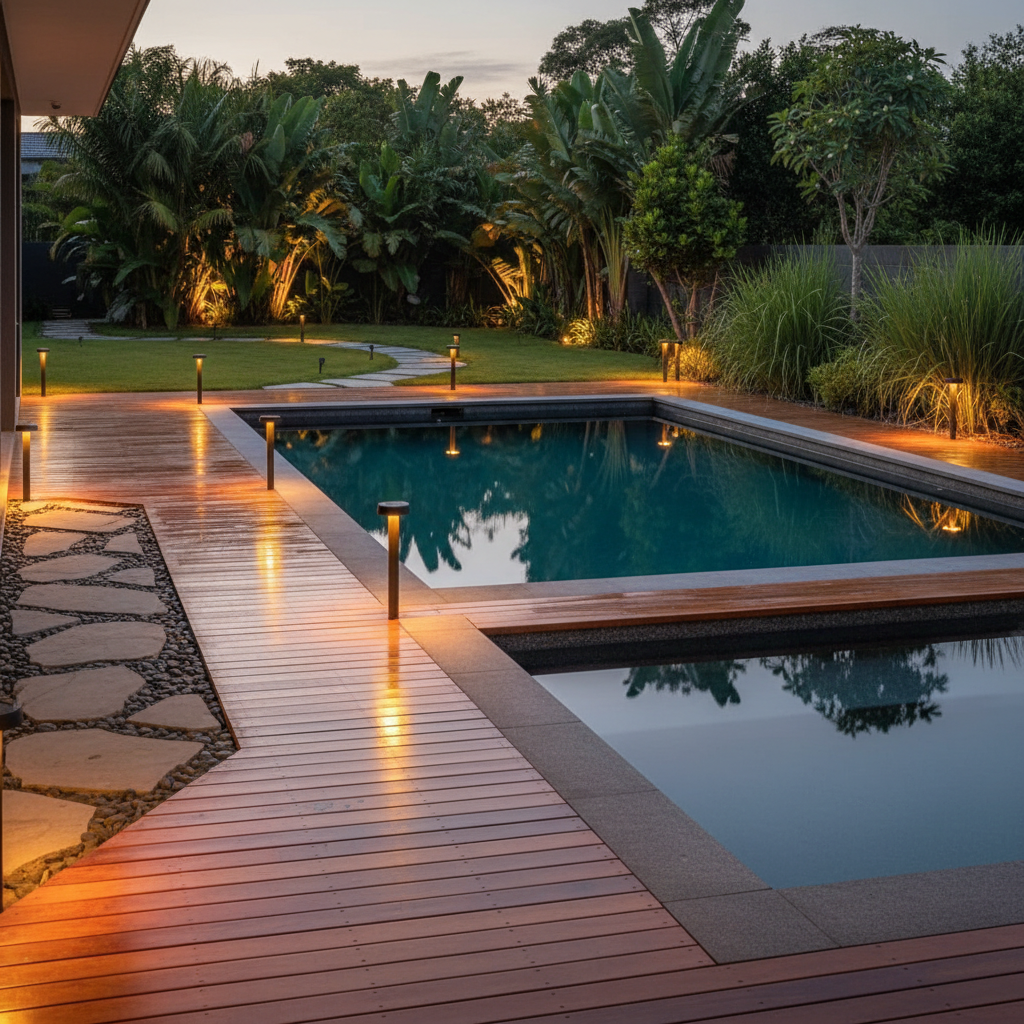 Solar Pool Lighting: Surrounds and Safety